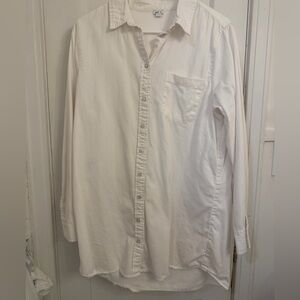 Aerie White Denim Shirt Dress